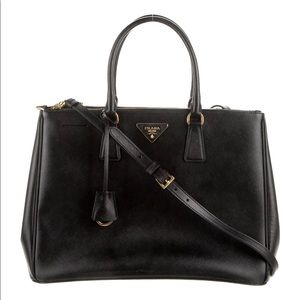 Prada Lux Saffiano Galleria double zip tote w/ strap
